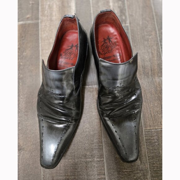 STYLISH JEFFREY WEST LOAFERS 10.5 SIZE DISTRESS LEATHER GREAT CONDITON. - Picture 1 of 5